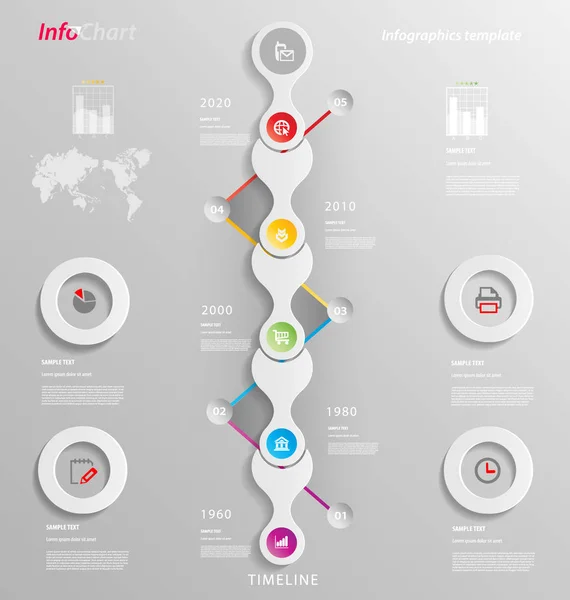 Stilisierte Infografik-Präsentation, Optionsvorlage — Stockvektor